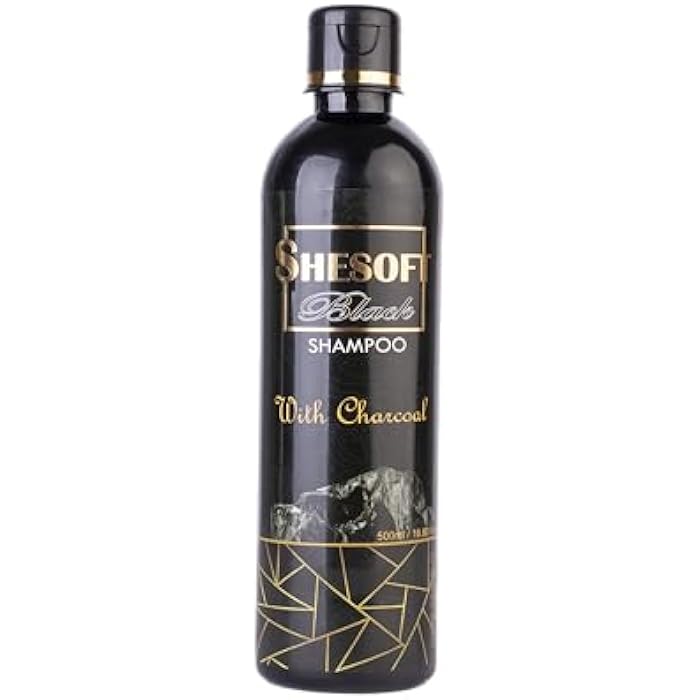 Shesoft Black Shampoo with Charcoal, 500ml - Image 1